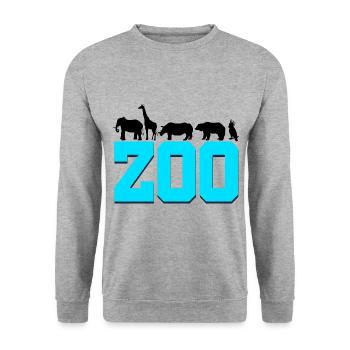 Retro Graphic Animal Keeper Zoo Keeper Animal Love - Unisex Pullover - Weißgrau meliert - Vorne - Alina (178cm) & Michal (187cm)