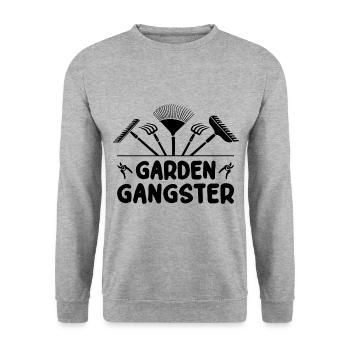 Garden Gangster Graphic Gardener Hogriculture Gard - Unisex Pullover - Weißgrau meliert - Vorne - Alina (178cm) & Michal (187cm)