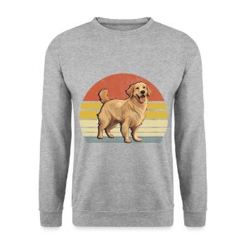 Rétro Vintage Golden Retriever GR Chien Golden Retri - Sweat-shirt Unisexe - gris chiné - Devant - Alina (178cm) & Michal (187cm)