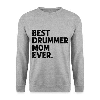 Beste Schlagzeuger-Mutter aller Zeiten Schlagzeug-Trommel-Mutter - Unisex Pullover - Weißgrau meliert - Vorne - Alina (178cm) & Michal (187cm)