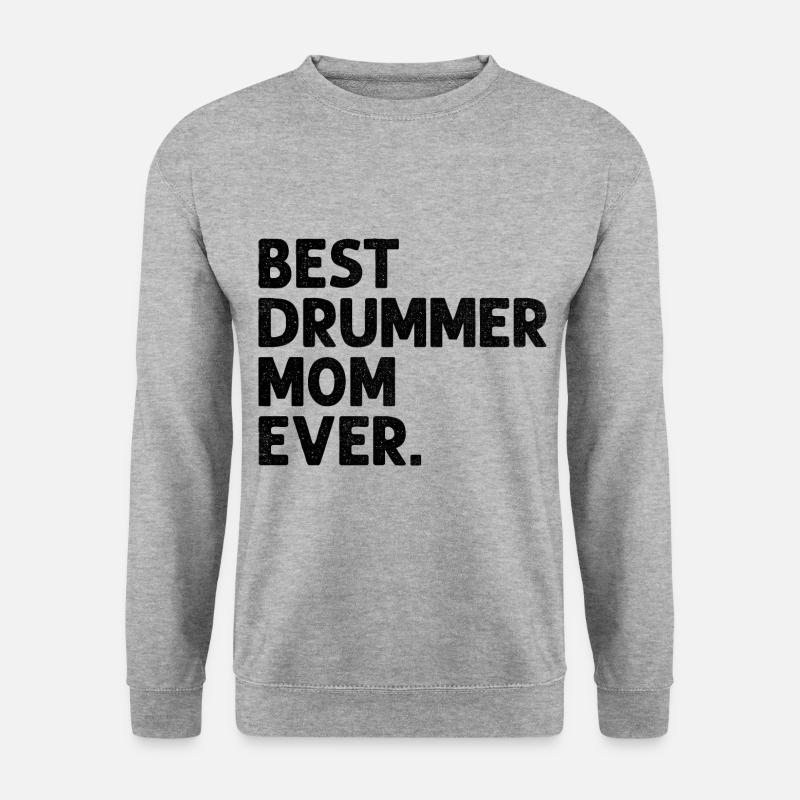 Beste Schlagzeuger-Mutter aller Zeiten Schlagzeug-Trommel-Mutter - Unisex Pullover - Weißgrau meliert