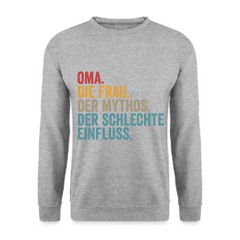 Grandmother Grandma - Unisex Sweatshirt - salt & pepper - Front - Alina (178cm) & Michal (187cm)