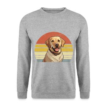Retro Vintage Labrador Retriever Lab Dog Retriever - Unisex Sweatshirt - salt & pepper - Front - Alina (178cm) & Michal (187cm)