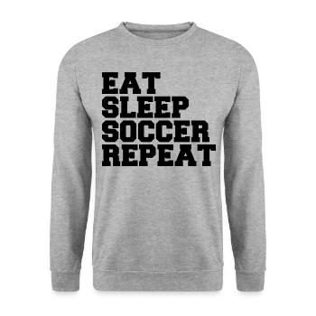Eat Sleep Soccer Repeat Cool Sport Player Soccer - Unisex Sweatshirt - salt & pepper - Front - Alina (178cm) & Michal (187cm)