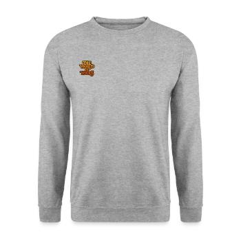 Overthinking is My Cardio - Unisex Pullover - Weißgrau meliert - Vorne - Alina (178cm) & Michal (187cm)
