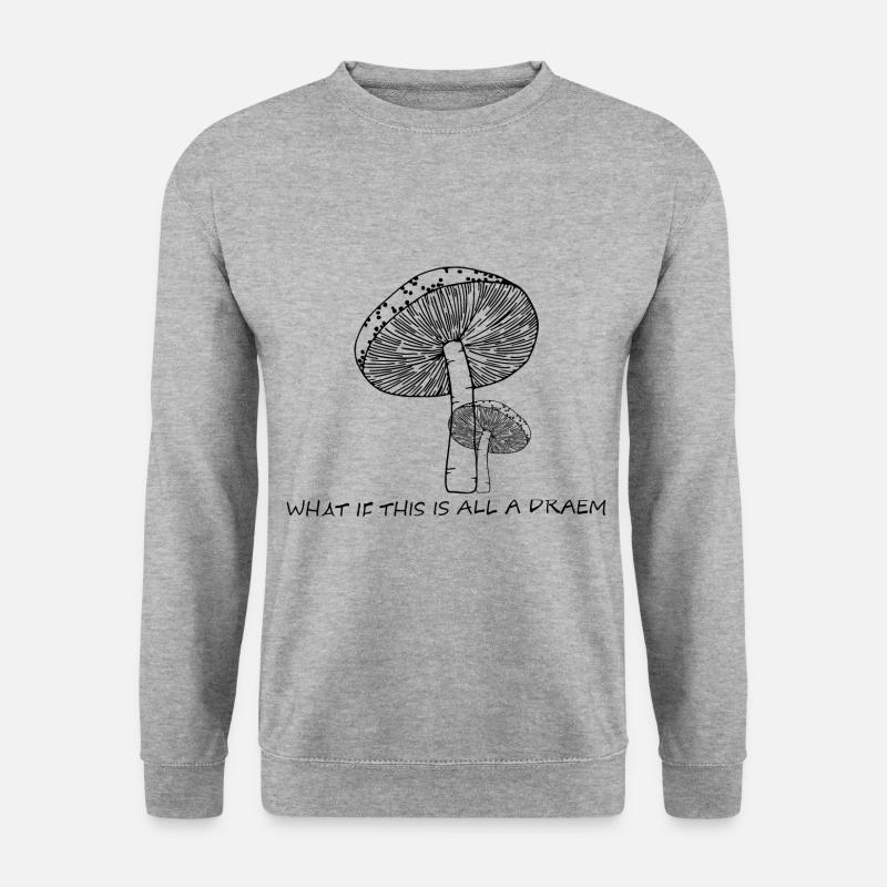 Psychedelische/ psychedelic Pilze - Unisex Pullover - Weißgrau meliert