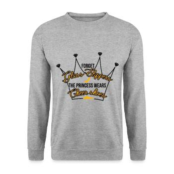 Forget Glass Slippers The Princess Wears Cheer Sho - Unisex Pullover - Weißgrau meliert - Vorne - Alina (178cm) & Michal (187cm)