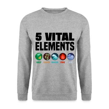 5 Vital Elements Golf Player Golfing Golfer Golf C - Unisex Pullover - Weißgrau meliert - Vorne - Alina (178cm) & Michal (187cm)