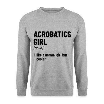 Girl Graphic Gymnast Gymnastics Acrobat Acrobatics - Unisex Pullover - Weißgrau meliert - Vorne - Alina (178cm) & Michal (187cm)