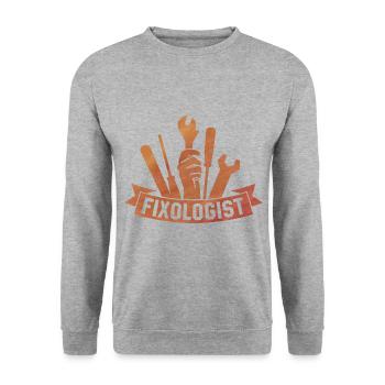 Fixologist Car Lover Auto Mechanic Vehicle Technic - Unisex Sweatshirt - salt & pepper - Front - Alina (178cm) & Michal (187cm)