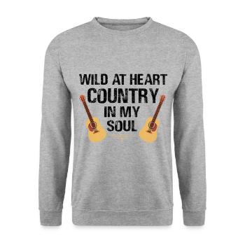 County Music Vintage Music Lover Western Country C - Unisex Pullover - Weißgrau meliert - Vorne - Alina (178cm) & Michal (187cm)