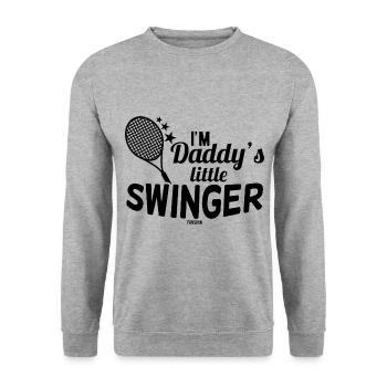 Tennis enfant papa fête des pères fille - Sweat-shirt Unisexe - gris chiné - Devant - Alina (178cm) & Michal (187cm)