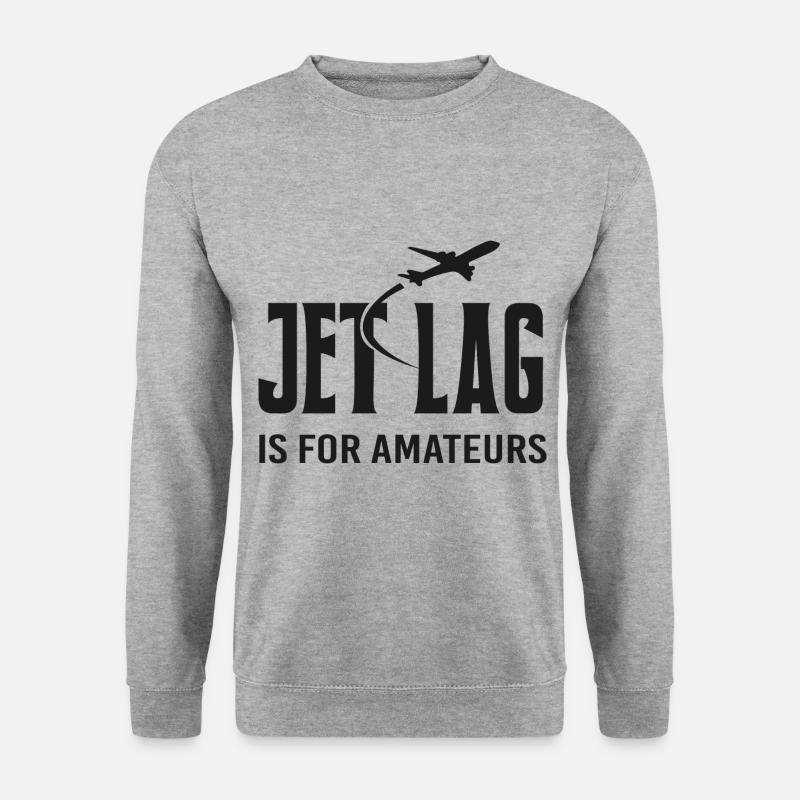 Jetag jest dla amatorów - Bluza unisex - biało-szary melanż