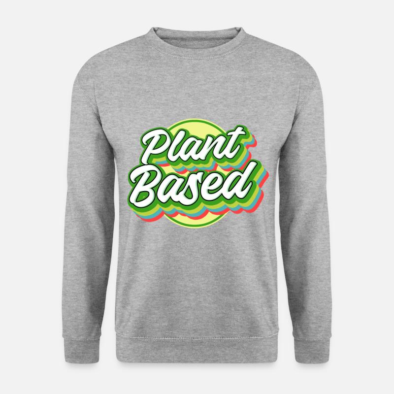 Vegan Vegetarier Pflanzlich Vintage I Geschenk - Unisex Pullover - Weißgrau meliert