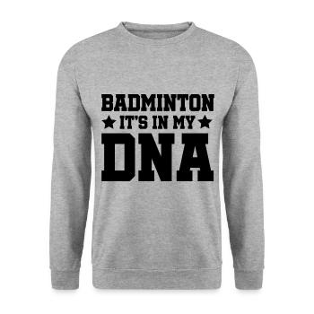 Badminton It's In My DNA Shuttlecock Badminton Pla - Unisex Pullover - Weißgrau meliert - Vorne - Alina (178cm) & Michal (187cm)