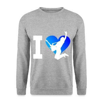 Guitar Player Men Electric Guitar Women - Unisex Sweatshirt - salt & pepper - Front - Alina (178cm) & Michal (187cm)