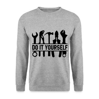 Do It Yourself Car lover Mechanic Vehicle Technici - Unisex Sweatshirt - salt & pepper - Front - Alina (178cm) & Michal (187cm)