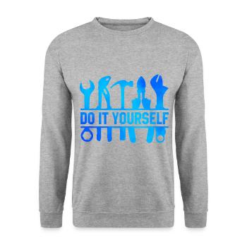 Do It Yourself Car lover Mechanic Vehicle Technici - Unisex Sweatshirt - salt & pepper - Front - Alina (178cm) & Michal (187cm)