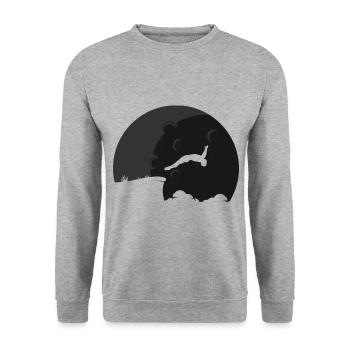 Retro Graphic Cliff Diver Cliff Diving Tombstoning - Unisex Sweatshirt - salt & pepper - Front - Alina (178cm) & Michal (187cm)