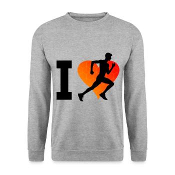 Running Jogging Jogging Men's Fitness Race - Unisex Sweatshirt - salt & pepper - Front - Alina (178cm) & Michal (187cm)