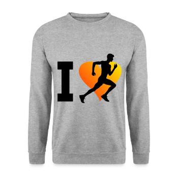 Cross Country Running Femmes Jogging Jogging Jogging - Sweat-shirt Unisexe - gris chiné - Devant - Alina (178cm) & Michal (187cm)