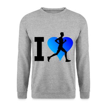 Women's Running Fitness Running Men's Jogging - Unisex Sweatshirt - salt & pepper - Front - Alina (178cm) & Michal (187cm)