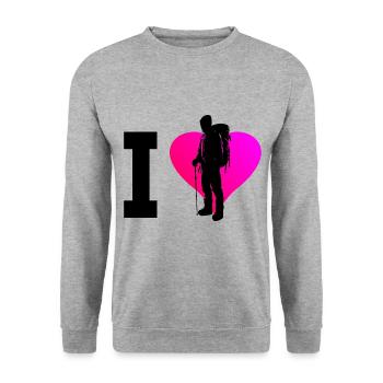 Damen Bouldering Klettern Kletterer Herren - Unisex Pullover - Weißgrau meliert - Vorne - Alina (178cm) & Michal (187cm)