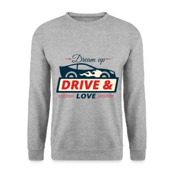 Autoliebhaber Auto Leidenschaft Geschenk - Unisex Pullover - Weißgrau meliert - Vorne - Alina (178cm) & Michal (187cm)