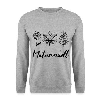 Naturmädl Wandern Wald Freizeit Wanderin Natur - Unisex Pullover - Weißgrau meliert - Vorne - Alina (178cm) & Michal (187cm)