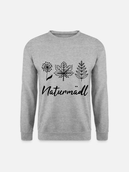 Naturmädl Wandern Wald Freizeit Wanderin Natur - Unisex Pullover - Weißgrau meliert