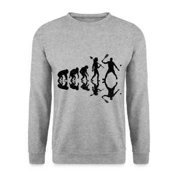 Squash Player Squash Evolution Player Raquetball S - Unisex Sweatshirt - salt & pepper - Front - Alina (178cm) & Michal (187cm)