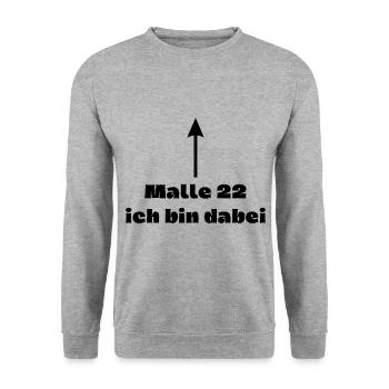 Malle 22 Party Sommer Strand Mallorca JGA - Unisex Pullover - Weißgrau meliert - Vorne - Alina (178cm) & Michal (187cm)