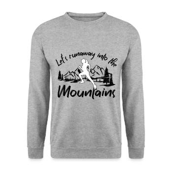 fuyons dans les montagnes - Sweat-shirt Unisexe - gris chiné - Devant - Alina (178cm) & Michal (187cm)