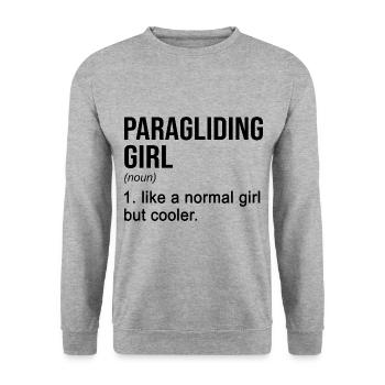 Paragliding Girl Like A Normal Girl But Cooler Par - Unisex Pullover - Weißgrau meliert - Vorne - Alina (178cm) & Michal (187cm)