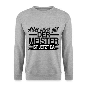 Handwerker Schreiner Meister Heimwerker - Unisex Pullover - Weißgrau meliert - Vorne - Alina (178cm) & Michal (187cm)