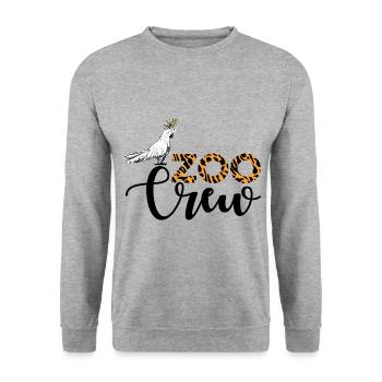 Crew Graphic Animal Keeper Zoo Keeper Animal Lover - Unisex Pullover - Weißgrau meliert - Vorne - Alina (178cm) & Michal (187cm)