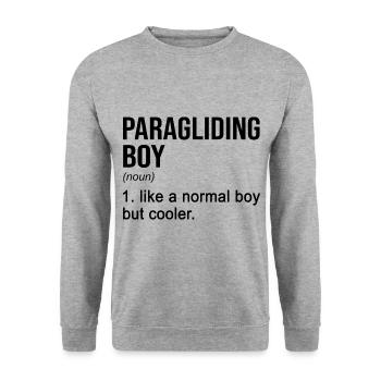 Paragliding Boy Like A Normal Boy But Cooler Parag - Unisex Pullover - Weißgrau meliert - Vorne - Alina (178cm) & Michal (187cm)