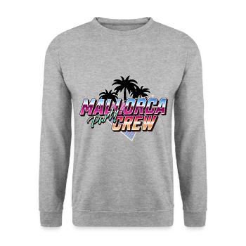 Mallorca Party Crew - Unisex Pullover - Weißgrau meliert - Vorne - Alina (178cm) & Michal (187cm)
