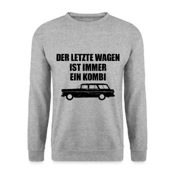 Bestatter Leichenwagen Bestattungsunternehmer - Unisex Pullover - Weißgrau meliert - Vorne - Alina (178cm) & Michal (187cm)