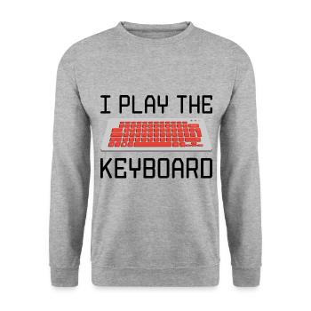 I Play The Keyboard Programmer Software Developer - Unisex Pullover - Weißgrau meliert - Vorne - Alina (178cm) & Michal (187cm)