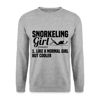 Snorkeling Girl Noun Definition Diver Scuba Diving - Unisex Pullover - Weißgrau meliert - Vorne - Alina (178cm) & Michal (187cm)