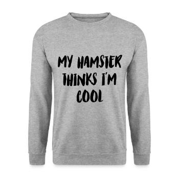 My Hamster Thinks I'm Cool Hamster Lover Pet Owner - Unisex Pullover - Weißgrau meliert - Vorne - Alina (178cm) & Michal (187cm)