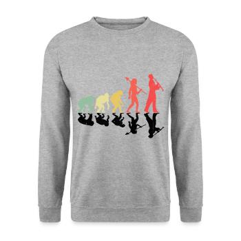 Joueur de hautbois Oboe Evolution Marching Band Instrumen - Sweat-shirt Unisexe - gris chiné - Devant - Alina (178cm) & Michal (187cm)