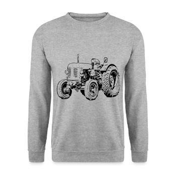 Steyr Tracteur Steyr Austria /Agriculteur / Enfant du village - Sweat-shirt Unisexe - gris chiné - Devant - Alina (178cm) & Michal (187cm)