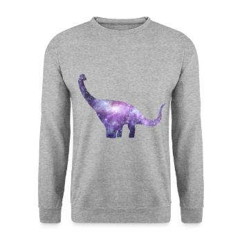 Brachiosaurus Dinosaur Univers Dino Nerd Enfants - Sweat-shirt Unisexe - gris chiné - Devant - Alina (178cm) & Michal (187cm)