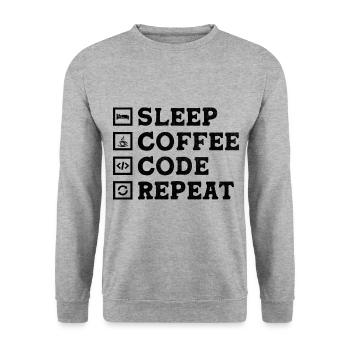 Café Codage Programmeur Codeur Développeur Nerd Coff - Sweat-shirt Unisexe - gris chiné - Devant - Alina (178cm) & Michal (187cm)