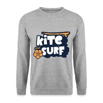 Kitesurfen Kitesurfer Kitebsurf - Unisex Pullover - Weißgrau meliert - Vorne - Alina (178cm) & Michal (187cm)