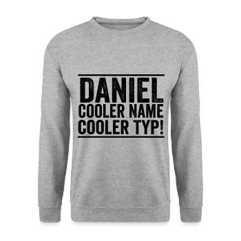 First name Daniel - Unisex Sweatshirt - salt & pepper - Front - Alina (178cm) & Michal (187cm)