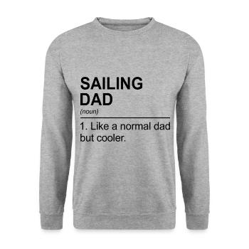 Sailing Dad Like A Normal Dad But Way Cooler Sailo - Unisex Pullover - Weißgrau meliert - Vorne - Alina (178cm) & Michal (187cm)