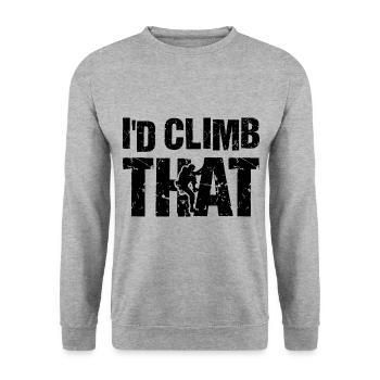 I'd Climb That Rock Climbing Bouldering Climber Ro - Unisex Sweatshirt - salt & pepper - Front - Alina (178cm) & Michal (187cm)